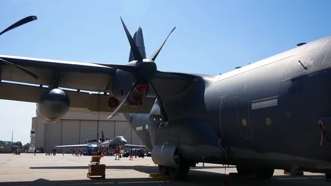 A USAF C-130 Hercules on Static Display at Tinker Air Force Base Stock Footage 109328912