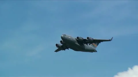 USAF Cargo Plane Flyby Stock Footage 11176850