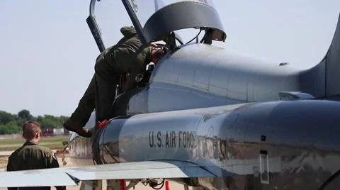 USAF T-38 Talon pilot check Video stock 64606876