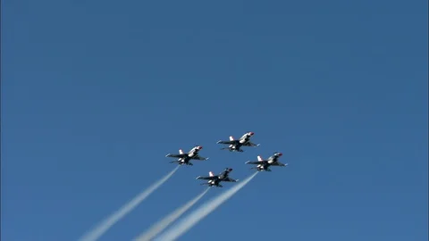 USAF Thunderbirds Diamond Clover Loop Stockbeeldmateriaal 97097803
