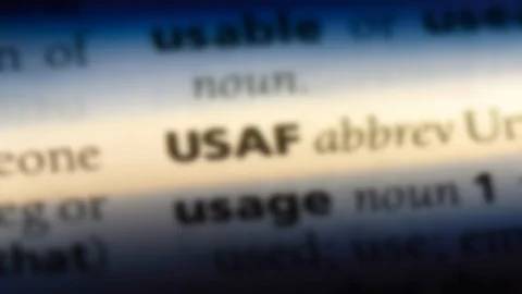Usaf word in a dictionary. Stock Footage 99562599