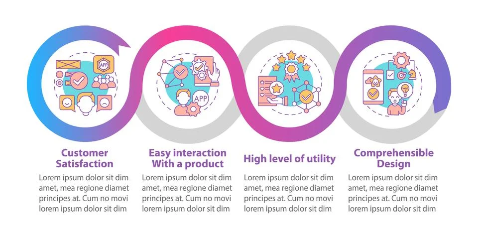 Usage assessment vector infographic template Stock Illustration