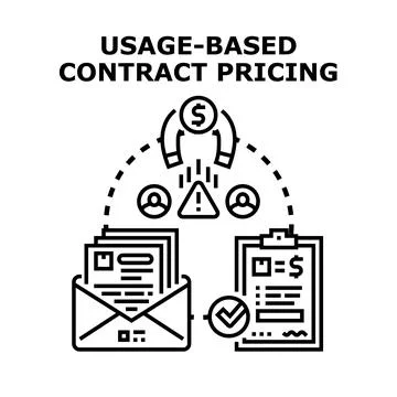 Usage based contract pricing model with customer engagement Stock Illustration