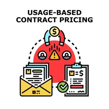 Usage based contract pricing model with customer engagement Stock Illustration