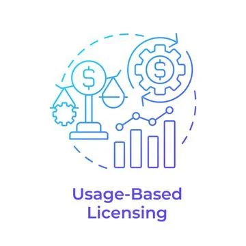 Usage-based licensing blue gradient concept icon 스톡 일러스트