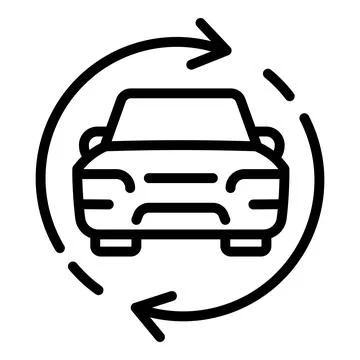 Usage car sharing icon, outline style Stock Illustration