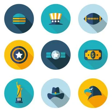 USA,icons in vector format Stock Illustration