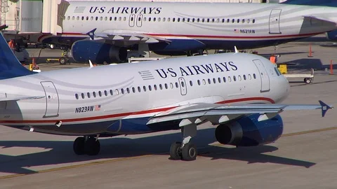 USAirways A319 Stock Footage 92370991