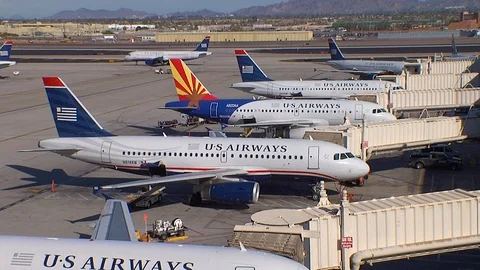 USAirways Hub Stock Footage 92372855