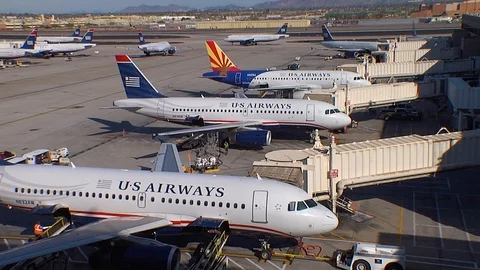 USAirways Phoenix Hub Stock Footage 92372337