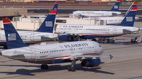 USAirways Phoenix Hub Stock Footage 92380388