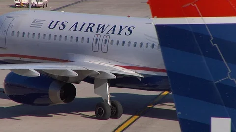 USAirways Tail Stock Footage 92371210