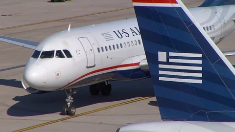 USAirways Tail Stock Footage 92371683