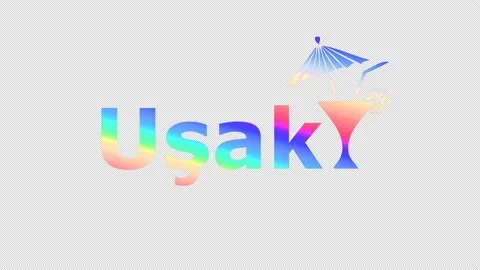 Usak. Animate motion text, cocktail glass. 4K video, Alpha channel. Stock-Footage 156776693