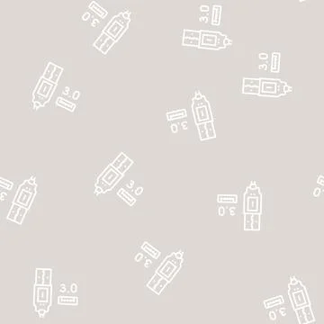Usb 3.0 line seamless pattern Stock Illustration