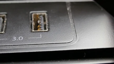 USB 3.0 Port Macro Panning Shot Stock Footage 84900923