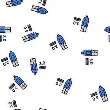Usb 3.0 vector seamless pattern イラスト素材