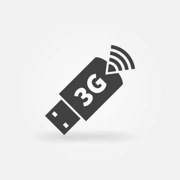 USB 3g modem vector icon Stock Illustration