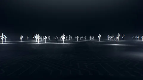 USB. Abstract forest of icons usb. Abstract digital background. Stock Footage 111406534