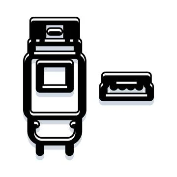 Usb adapter plug vector line art icon Stock Illustration