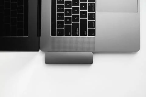 The USB adapter under the Type-C connector for laptop. Multiport station for Stock Photos