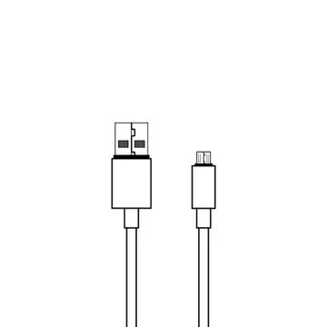 USB and micro usb cable vector icon Stock Illustration