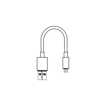 USB and micro usb cable vector icon Stock Illustration