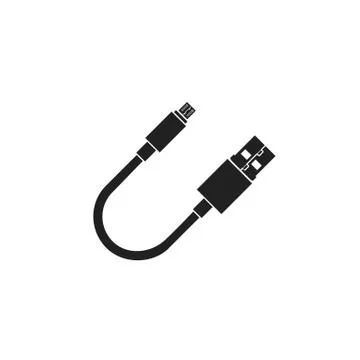 USB and micro usb cable vector icon Stock Illustration