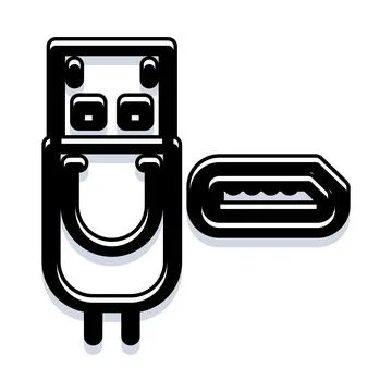 Usb and micro usb connectors for electronic devices Stock Illustration