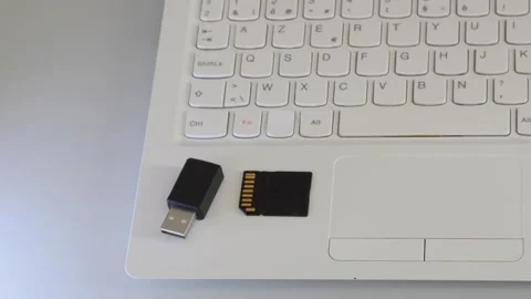 Usb and SD cards different types of memory Stock Footage 309880285