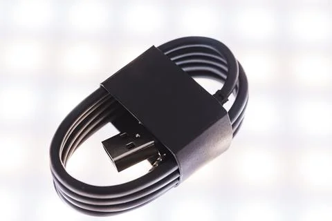 USB and Type-C cable, on white background Foto stock