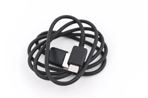 USB and Type-C cable, on white background Stock Photos