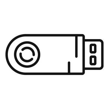 Usb backup icon outline vector. Data cloud イラスト素材