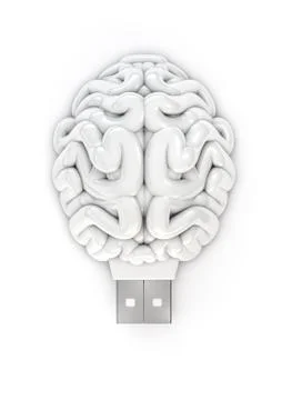USB brain Иллюстрация