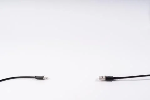 USB-C and USB-A Cable Disconnected Stock Photos