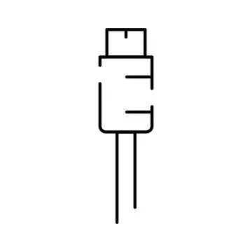 Usb c cable connector plug flat icon Stock Illustration