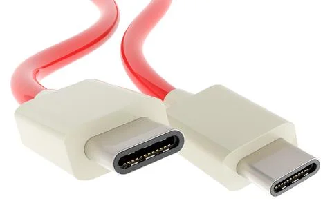 USB-C charging data cable, 3D rendering Stock Illustration