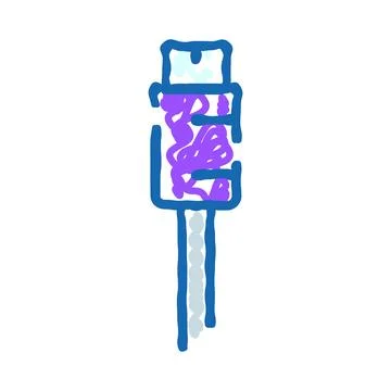 Usb c connector cable doodle technology icon Stock Illustration