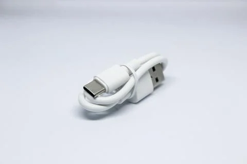 USB C connector macro Stock Photos