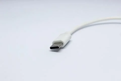 USB C connector macro Stock Photos