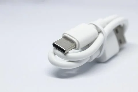 USB C connector macro Stock Photos