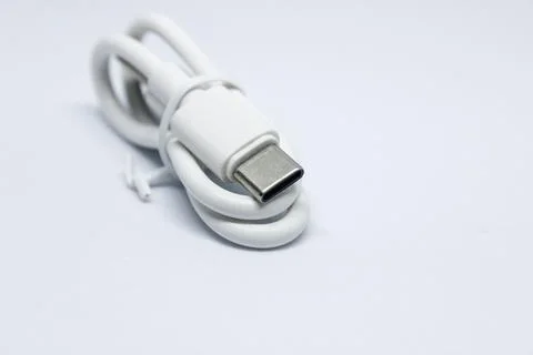 USB C connector macro Stock Photos