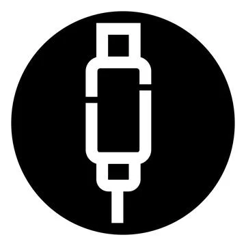 Usb c connector or charging cable port icon Illustrazione stock