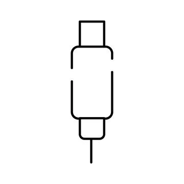 Usb c connector outline showing modern charging technology Illustrazione stock
