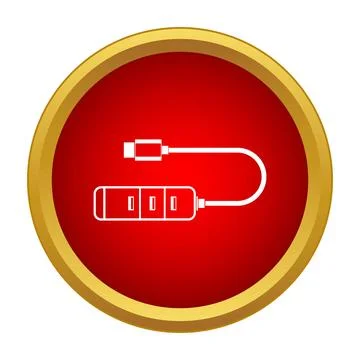 Usb c hub splitter connecting multiple devices icon Illustrazione stock