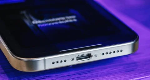 USB-C Makes its Debut on iPhone 15 and 15 Pro: The Future of Fas Stock Photos