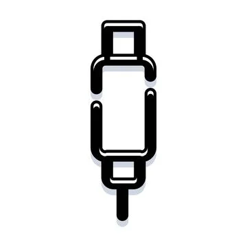 Usb c type charging cable vector icon Stock Illustration