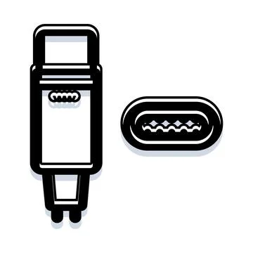 Usb c type connector and port icon vector Stock Illustration