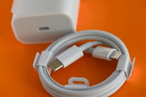 USB-C type to Lightning-fast charging cable Stock Photos