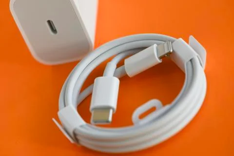 USB-C type to Lightning-fast charging cable Stock Photos